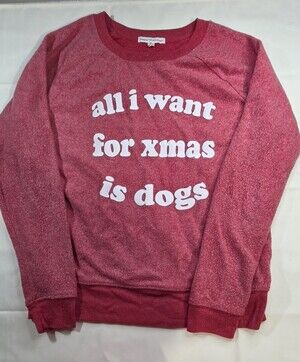 Grayson Threads Women's All I Want for Xmas Is Dogs Sweatshirt Small Red Sku 385